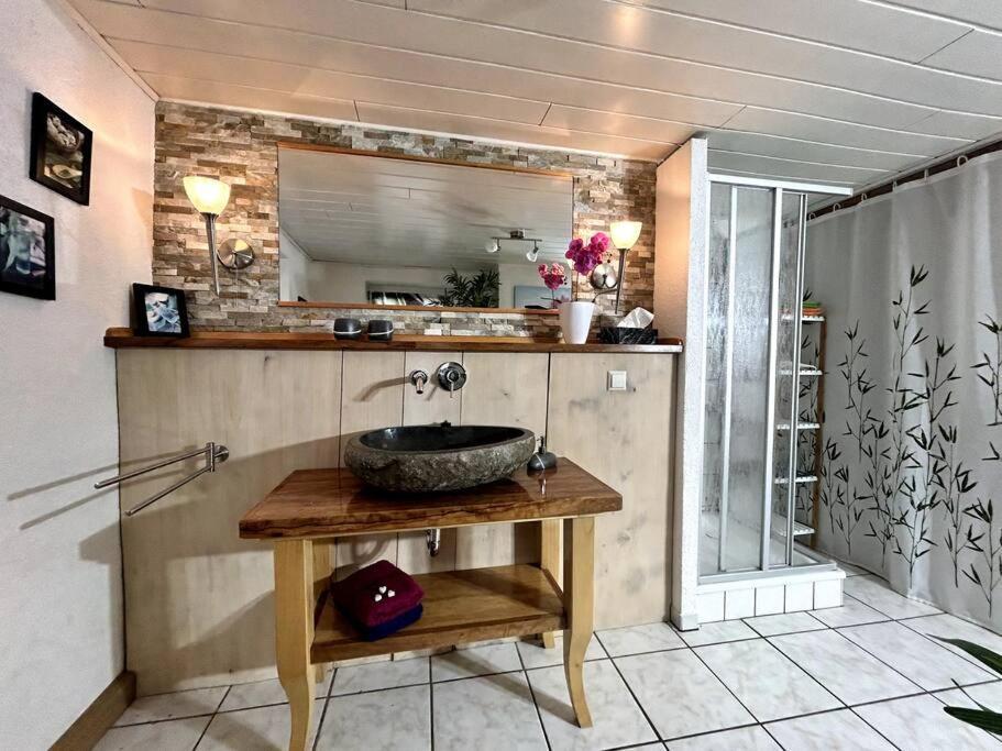Rustikales Studio-Apartment Blockstube Im Haus Selma Großschönau Exteriér fotografie