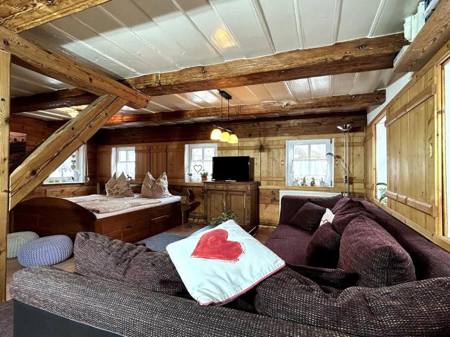 Rustikales Studio-Apartment Blockstube Im Haus Selma Großschönau Exteriér fotografie